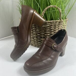 Dansko Women's Brown Leather Dress Shoes Heels Pumps Size 40 US 9.5-10 Booties